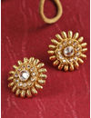 YouBella Gold-Plated Textured Circular Oversized Studs